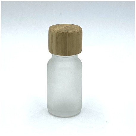 Flacon 10ml transparent mat bouchon bambou