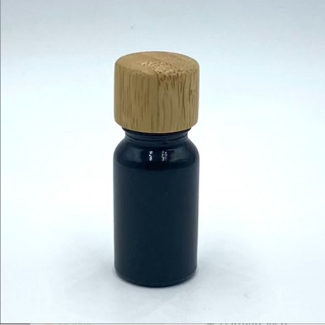 Flacon 10ml noir bouchon bambou