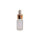 Flacon 10ml Transparent mat + Pipette noire ou dorée